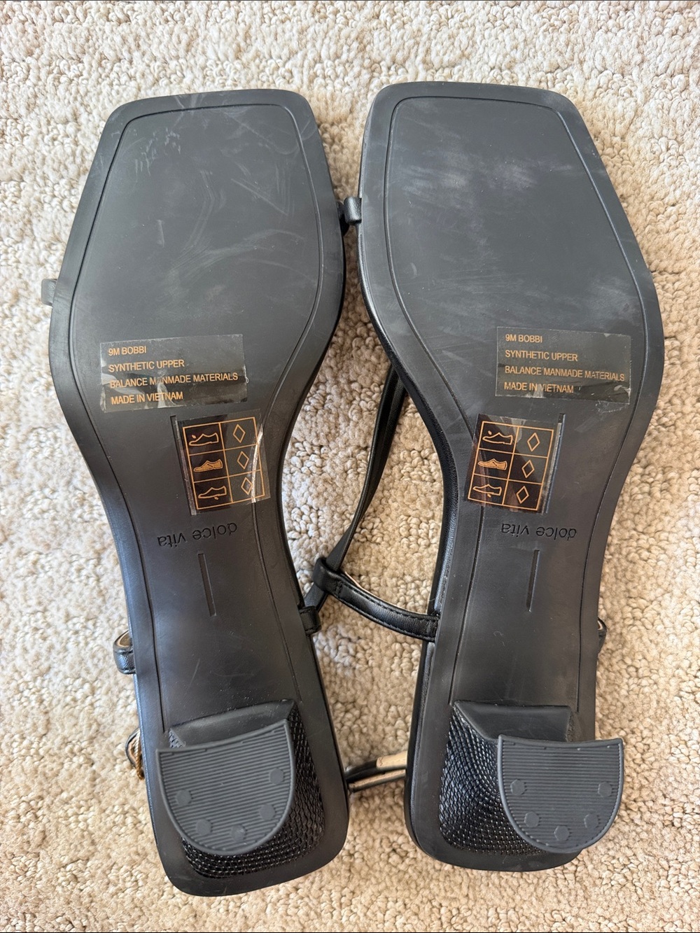 Dolce Vita Bobbi Black Strappy Square Toe Slingback Sandals - Size 9 - 90s / Y2K - Picture 7 of 9